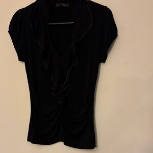 HeartSoul Black Ruffled Blouse